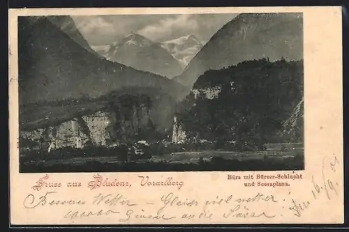 AK Bludenz /Vorarlberg, Bürs mit Bürser-Schlucht