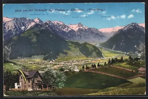 AK Bludenz /Vorarlberg, Blick von der Tschengla