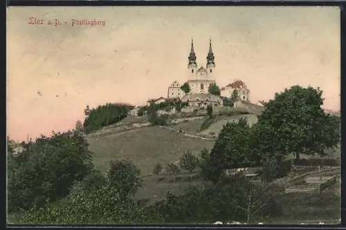 AK Linz a. D., Pöstlingberg mit Kirche