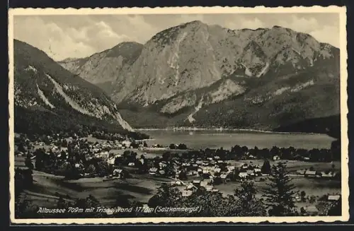 AK Altaussee /Salzkammergut, Panorama mit See und Trisselwand