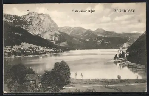 AK Grundlsee /Salzkammergut, See mit Gebirgspanorama