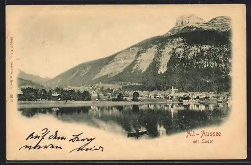 AK Alt-Aussee, Seeansicht mit Kirche und Loser