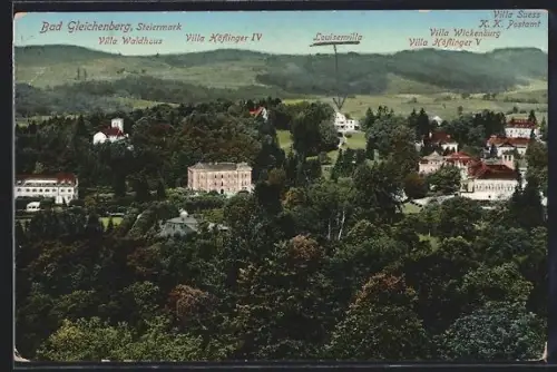 AK Bad Gleichenberg /Steiermark, Panorama mit Villen und Park