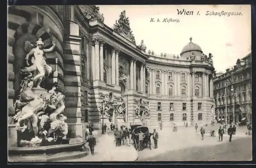 AK Wien, K. k. Hofburg, Schauflergasse