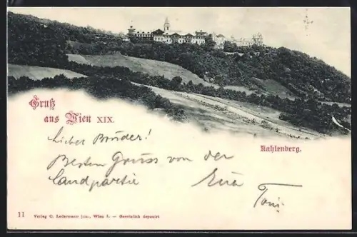 AK Wien, Kahlenberg, Panorama mit Gebäuden