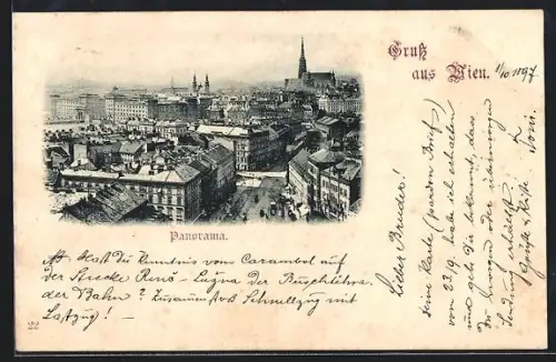 AK Wien, Panorama mit Stephansdom