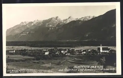 AK Bludesch, Panorama mit Rätikon und Zimbaspitze
