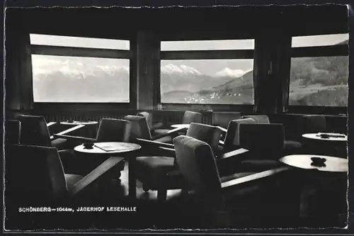 AK Schönberg /Stubai, Hotel Jägerhof, Lesehalle