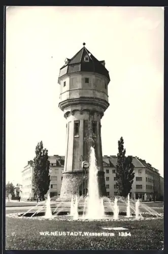 AK Wiener Neustadt, Wasserturm mit Brunnen