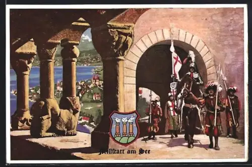 Künstler-AK Millstatt am See, Kreuzgang mit Georgsrittern