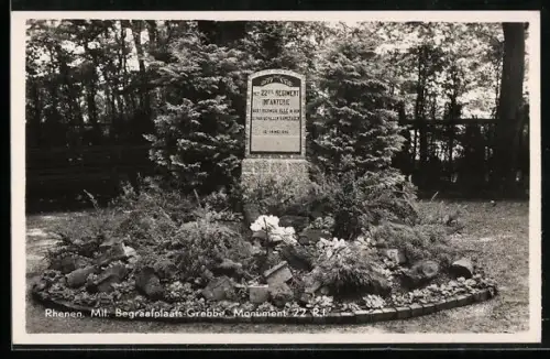 AK Rhenen, Mil. Bergraafplaats-Grebbe, Monument 22 R. I.