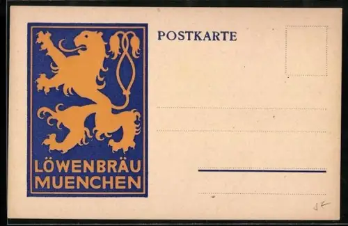 AK München, Werbung für die Löwenbräu-Brauerei