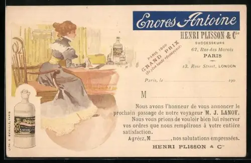 AK Paris, Henri Plisson & Cie., 62 Rue des Marais