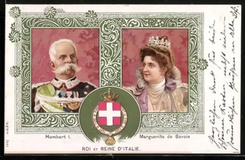 Künstler-AK Humbert I. & Marguerite de Savoie, Roi et Reine d`Italie