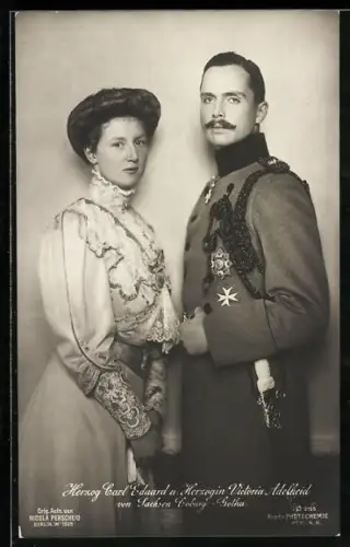 AK Herzog Carl Eduard und Herzogin Victoria Adelheid von Sachsen-Coburg-Gotha