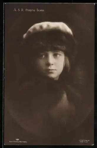 AK Porträt Prinzessin Ileana von Rumänien mit Mütze