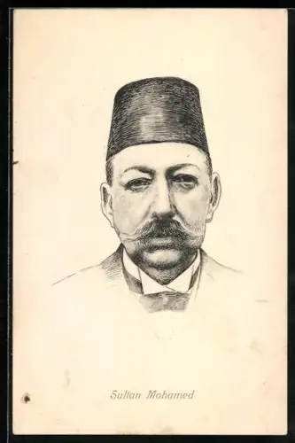 Künstler-AK Sultan Mohamed der Türkei im Porträt