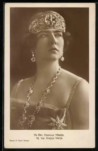 AK Marija von Serbien mit opulenter Halskette