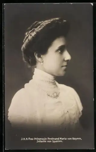 AK Frau Prinzessin Ferdinand Maria von Bayern, Infantin von Spanien