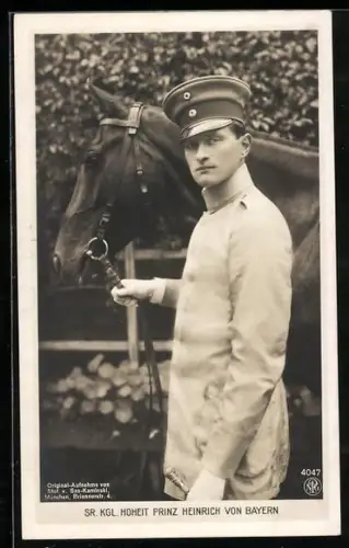 AK Sr. Kgl. Hoheit Prinz Heinrich von Bayern mit Pferd