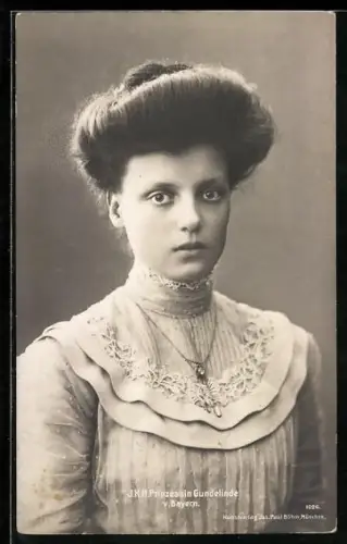 AK Portrait von Prinzessin Gundelinde von Bayern