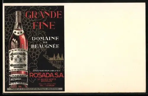 Künstler-AK Reklame Rosada, Grande Fine, Domaine de Beaugnée, Bruxelles, Allée Verte 57