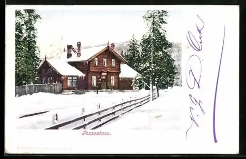 AK Fossestuen, Gebäudeansicht im Winter