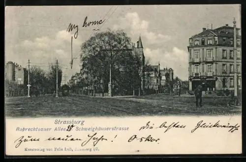 AK Strassburg, Ruprechtsauer Allee und Schweighäuserstrasse