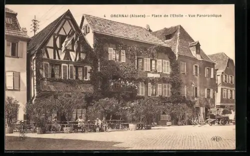 AK Obernai /Alsace, Place de l`Etoile, Vue Panoramique