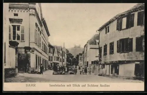 AK Barr, Inselstaden mit Blick auf Schloss Andlau
