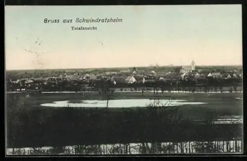 AK Schwindratzheim, Totalansicht mit Kirche