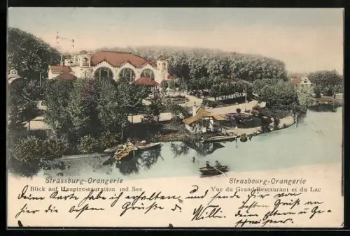 AK Strasbourg-Orangerie, Vue du Grand-Restaurant et du Lac