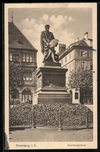 AK Strassburg i. E., Gutenbergdenkmal