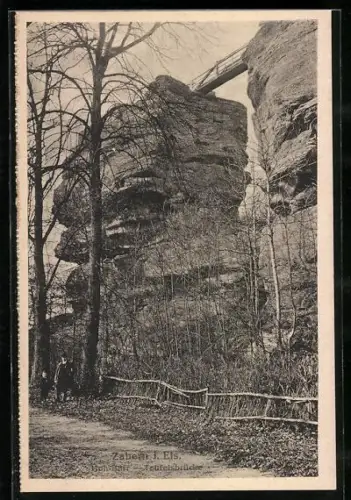 AK Zabern i. Els., Hoh-Barr mit Teufelsbrücke