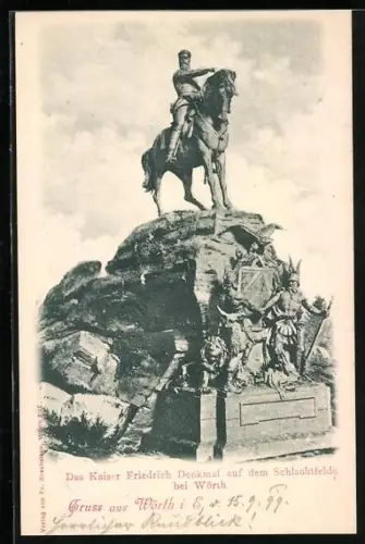 AK Wörth i. E., Kaiser Friedrich-Denkmal auf dem Schlachtfelde