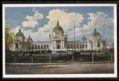 AK Budapest, Széchényibad im Stadtwäldchen