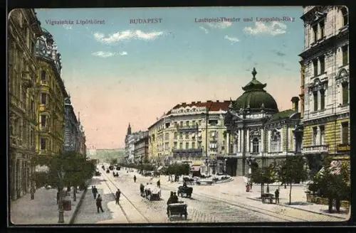 AK Budapest, Lustspiel-Theater und Leopolds-Ring