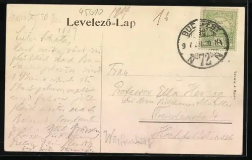 AK Budapest, Landwirtschaftliches Museum mit Ruderboot