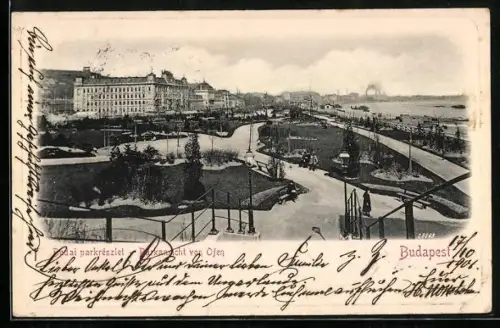 AK Budapest, Parkansicht von Ofen