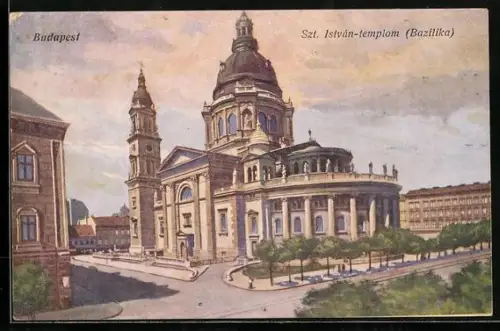 Künstler-AK Budapest, Szt. István-templom, Bazilika