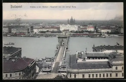 AK Budapest, Aussicht von der königl. Burg