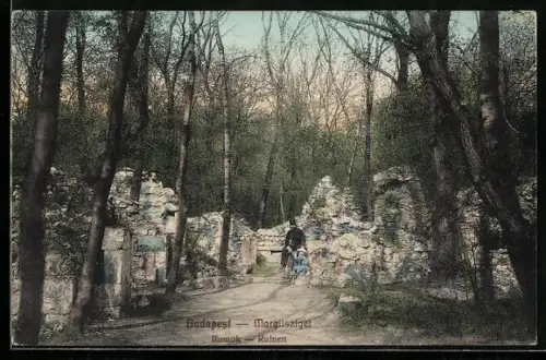 AK Budapest, Margitsziget, Ruinen