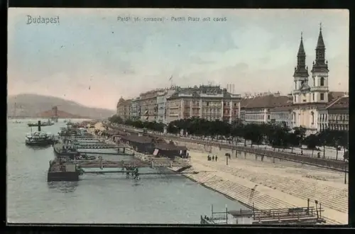 AK Budapest, Petofi-Platz mit Corso