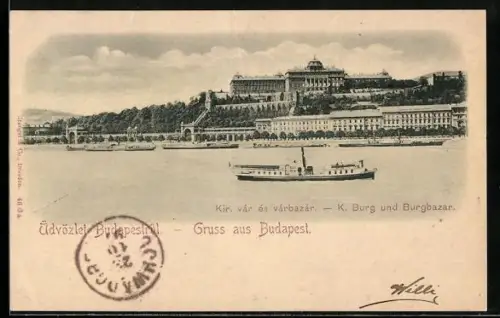 AK Budapest, K. Burg und Burgbazar