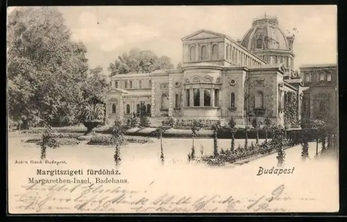 AK Budapest, Margarethen-Insel, Badehaus