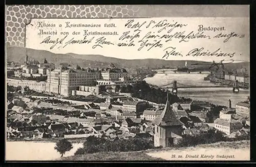 AK Budapest, Ansicht von der Kristinenstadt