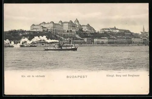 AK Budapest, Königliche Burg und Burgbazar