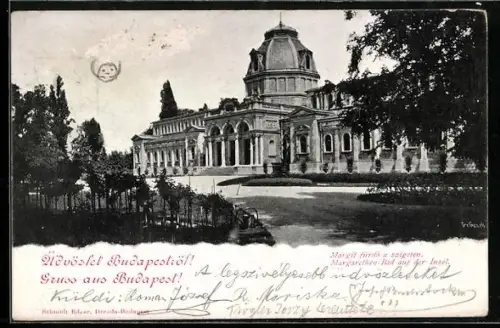 AK Budapest, Margarethen-Bad auf der Insel