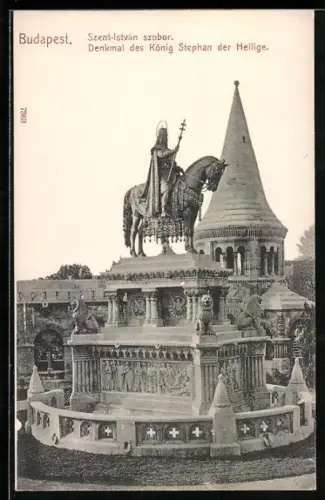 AK Budapest, Denkmal des Königs Stephan der Heilige