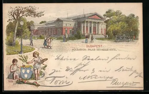 Lithographie Budapest, Palais des Beaux-Arts